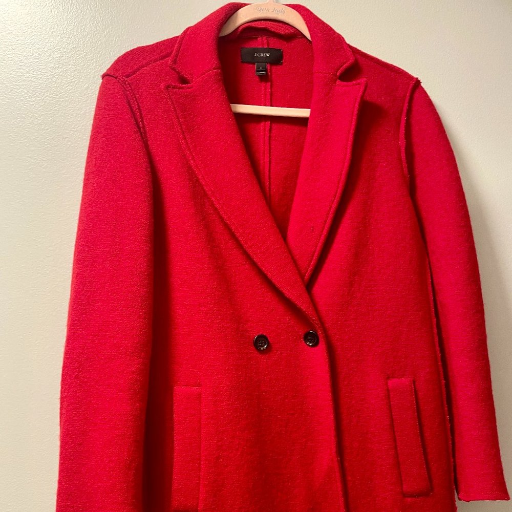J. Crew Daphne Boiled Wool Coat Red
